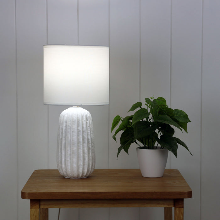 Benjy Ceramic Table Lamp 20cm White