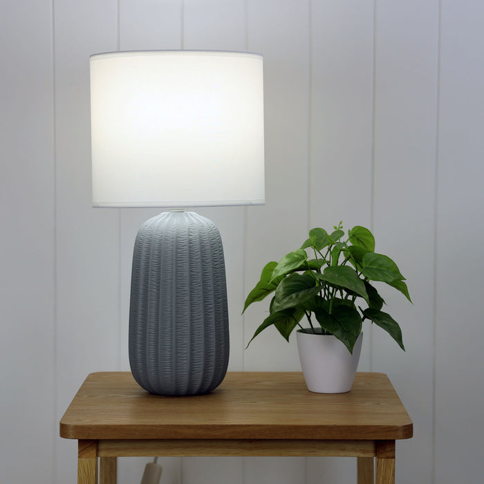 Benjy Ceramic Table Lamp 25cm Grey