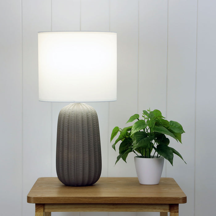 Benjy Ceramic Table Lamp 25cm Taupe