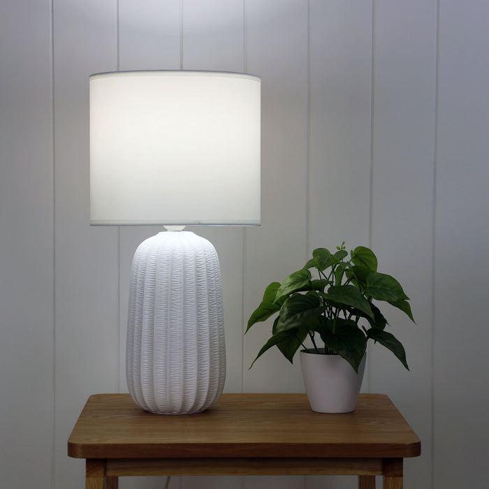 Benjy Ceramic Table Lamp 25cm White