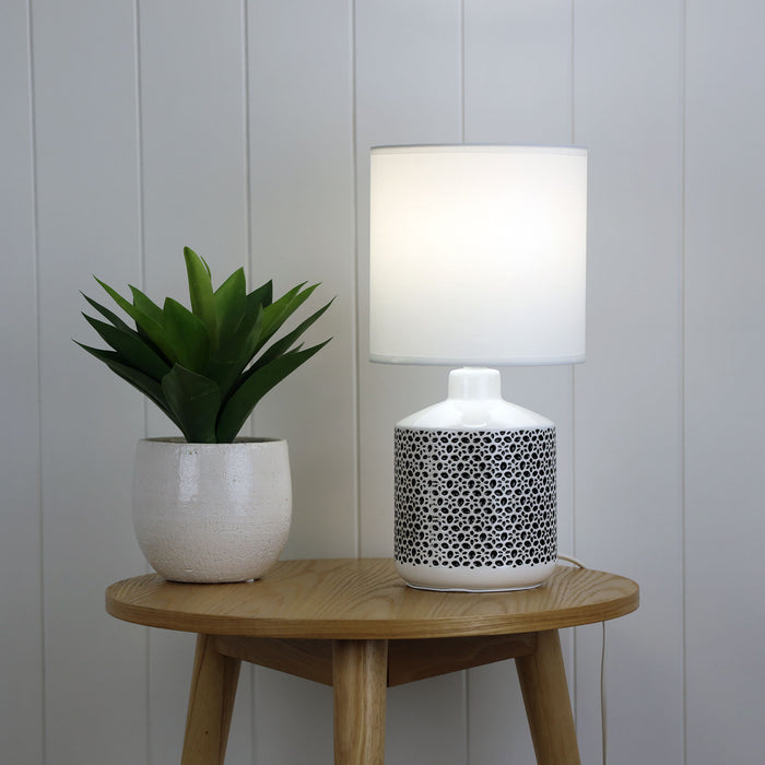 Celia Ceramic Table Lamp White