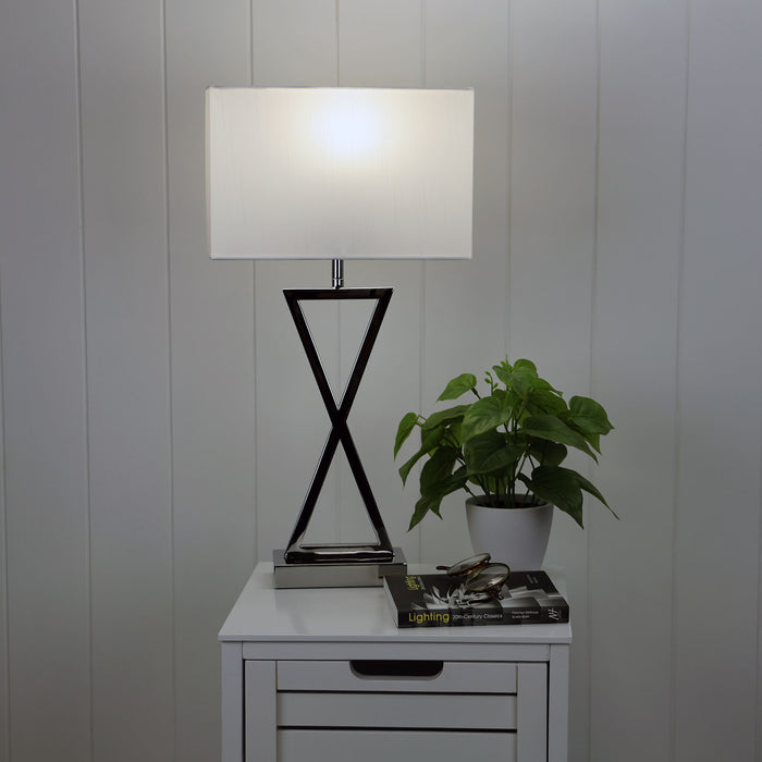 Kizz Stylish Bedside Table Lamp Chrome