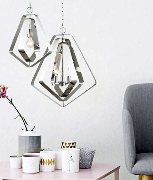 ORBITA Polished Nickel Hardware with Stainless Steel Pendant Light