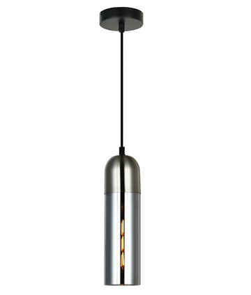Pastille Round Top Pendant Light  Smoke/Satin Chrome