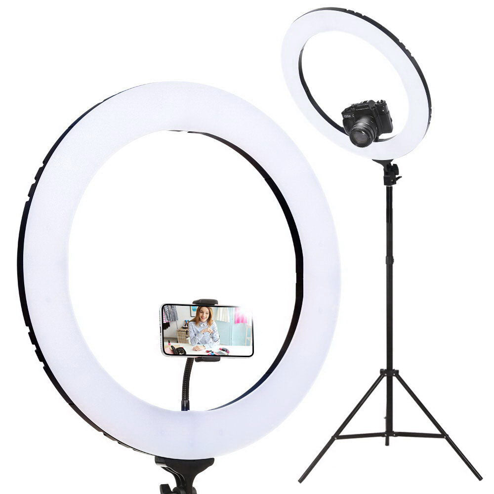Embellir Ring Light 19 LED 5800LM Black Dimmable Diva With Stand Make Up Studio Video"