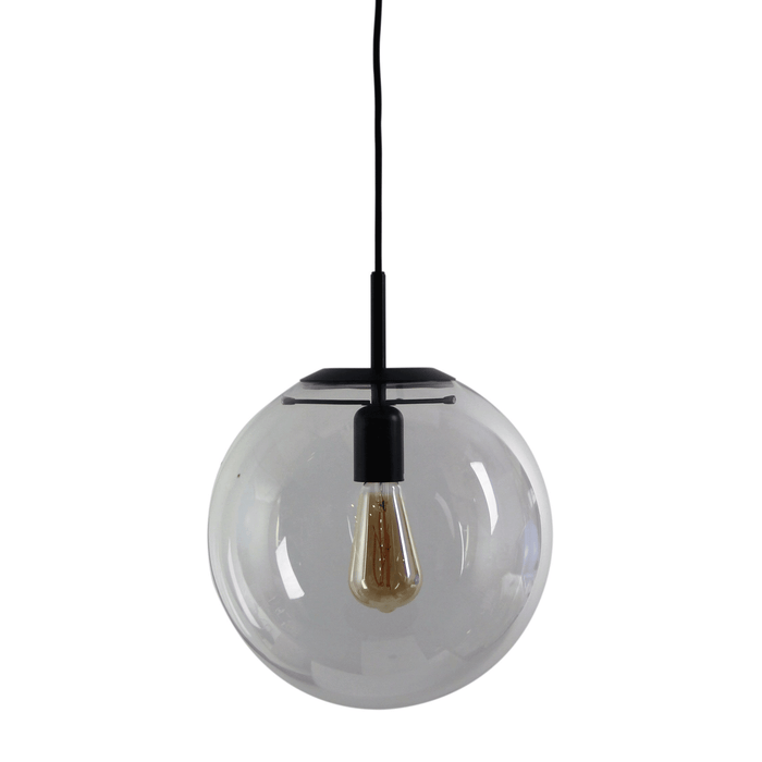Newton Contemporary Clear Glass Pendant Light-Brushed Brass