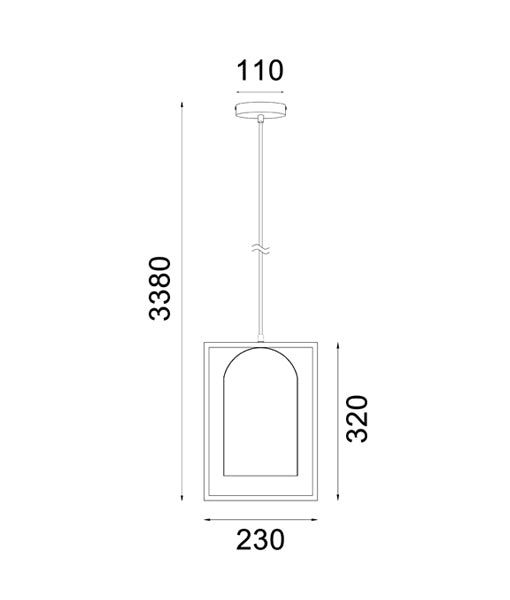 SWING Oblong Wood Frame Pendant Light