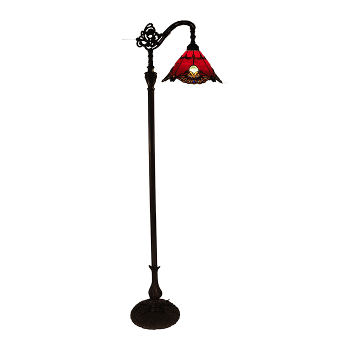 Benita Edwardian Tiffany Floor Lamp Red