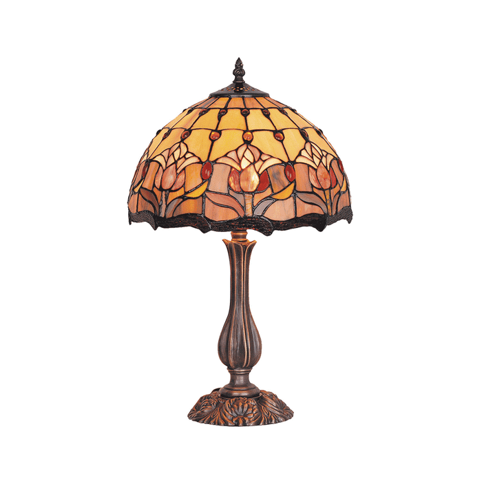 Red Tulip Tiffany Table Lamp