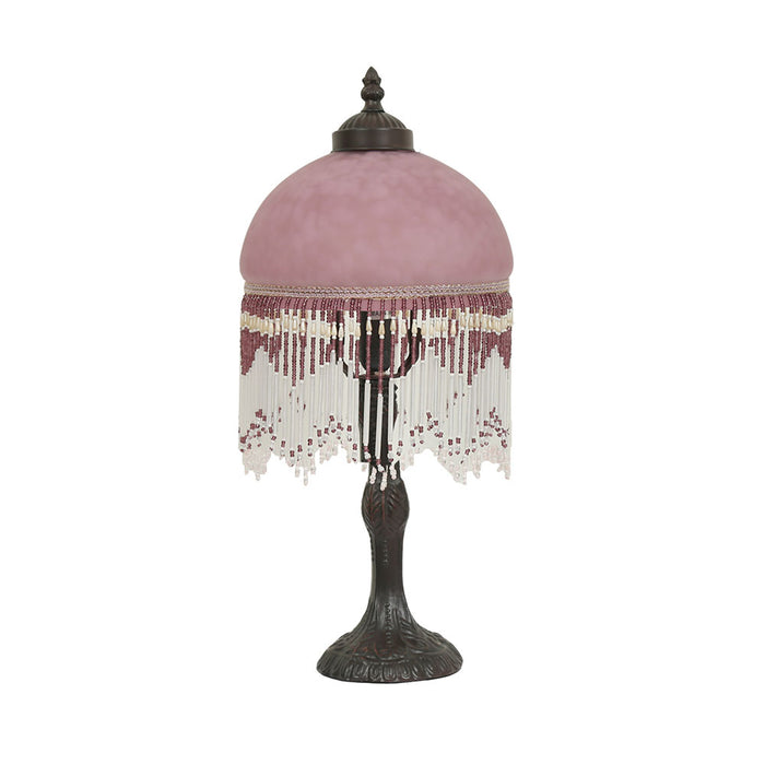 Beaded Victorian Table Lamp Purple