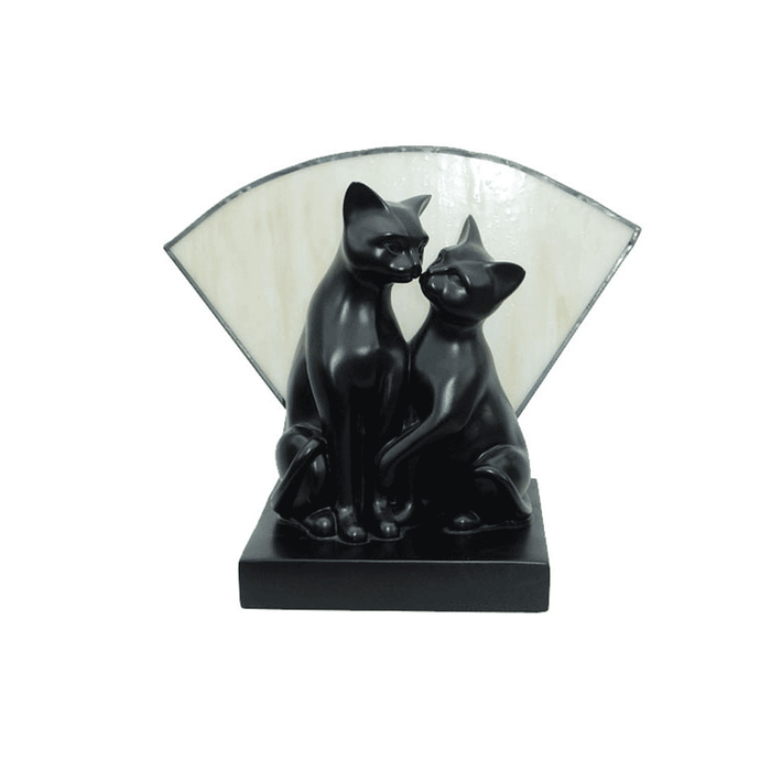 Kissing Cats Art Deco Table Lamp