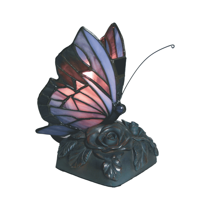 Butterfly Tiffany Table Lamp Purple