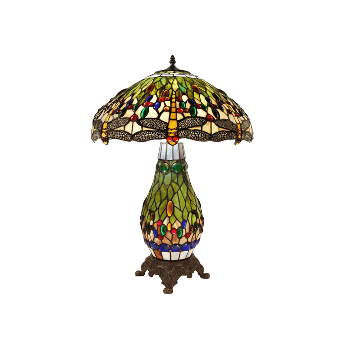 Dragonia Tiffany Table Lamp - Green