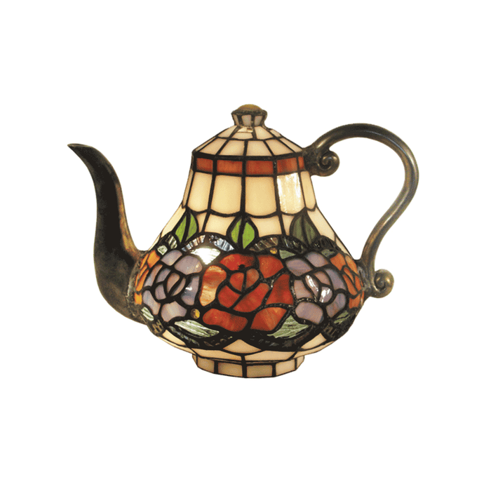 Rose Teapot Leadlight Tiffany Table Lamp