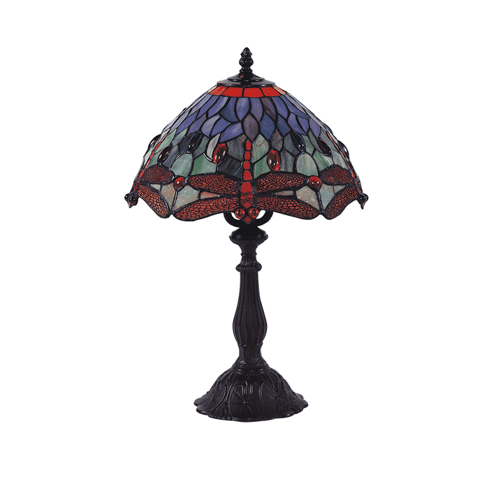 Dragonfly Tiffany Table Lamp - Red