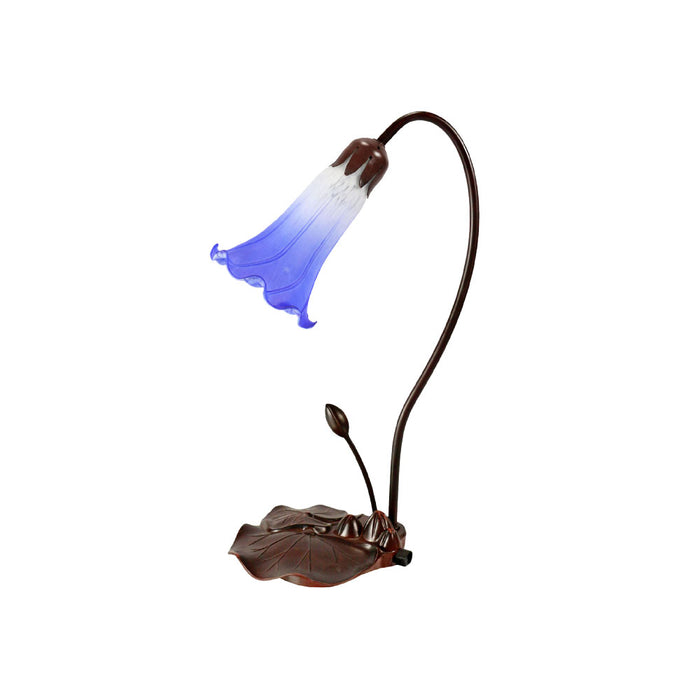 Single Lily Lamp White Blue