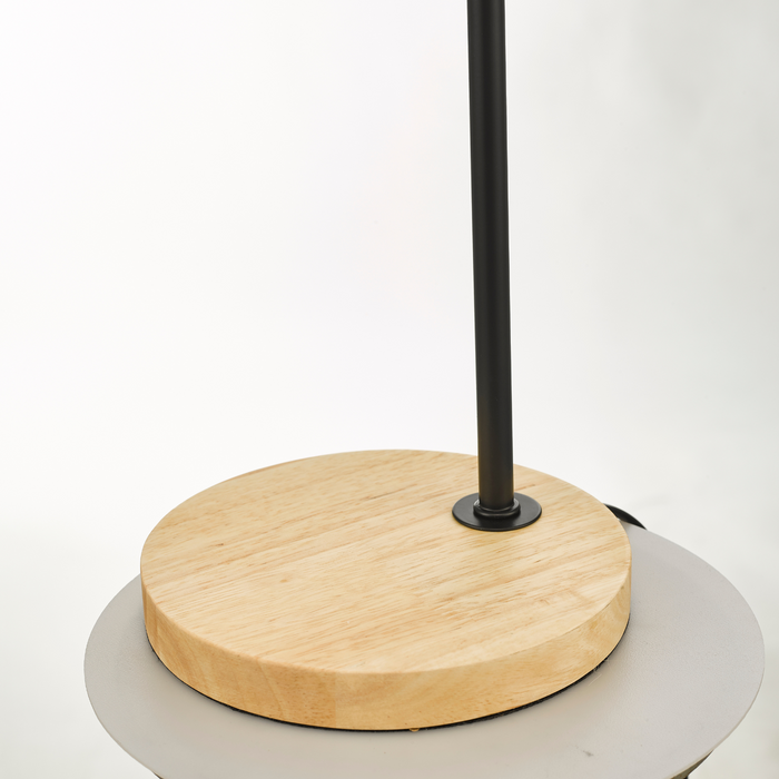 Modern Table lamp Desk Light Timber Base Bedside Bedroom Black