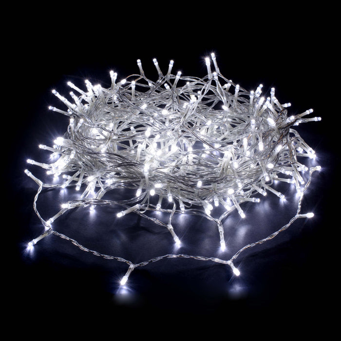 520 LED Connectable Fairy Light Chain Clear Cable - 3 Colour Options