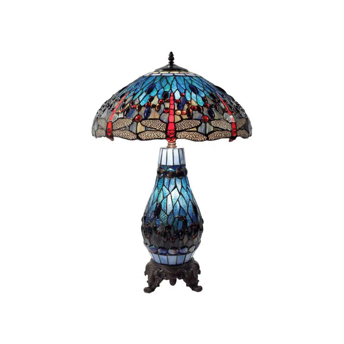 Dragonia Tiffany Table Lamp - Blue
