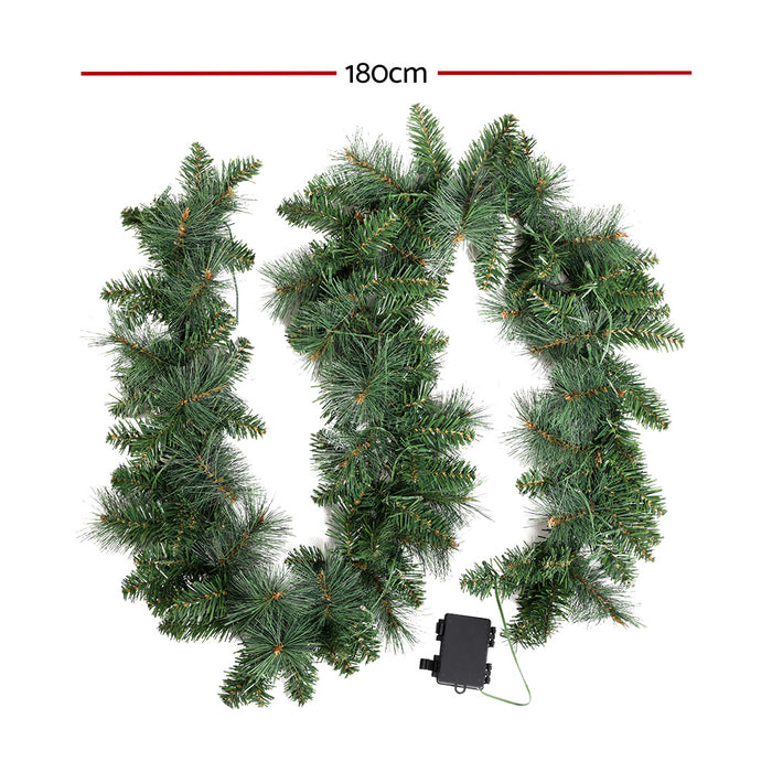1.8M Christmas Garland with Pre-lit LED Lights Xmas Tree Decor