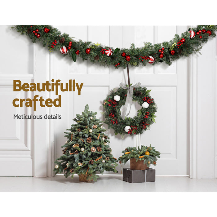 2.7M 9FT Christmas Garland with Ornament Xmas Tree Decor