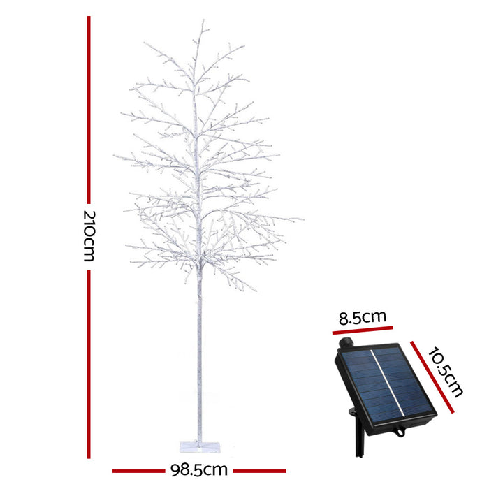Solar Christmas Tree 2.1M 480 LED Trees With Lights Warm White
