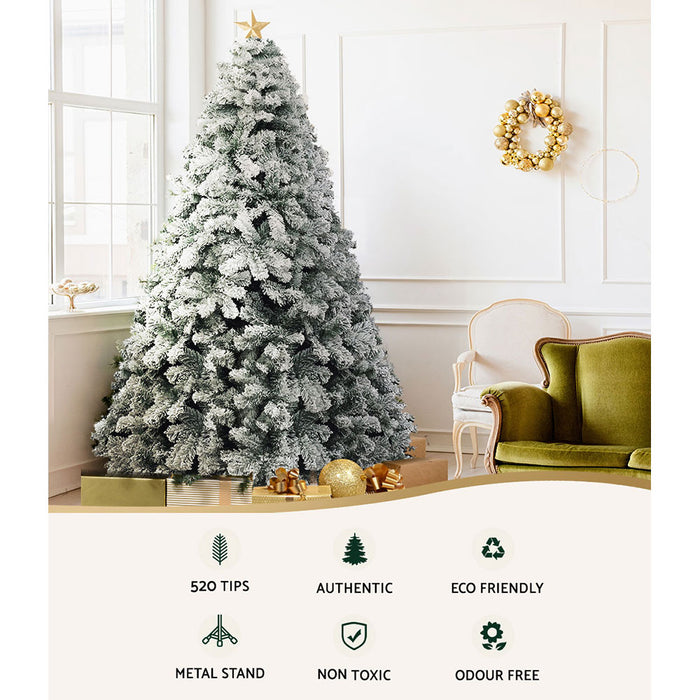 Jingle Jollys Christmas Tree 1.8M Xmas Trees Decorations Snowy 520 Tips