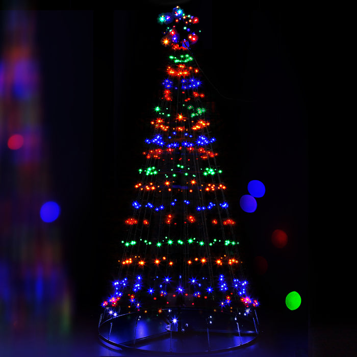 Jingle Jollys Christmas Tree 2.1M 264 LED Xmas Trees Solar Power Multi Colour